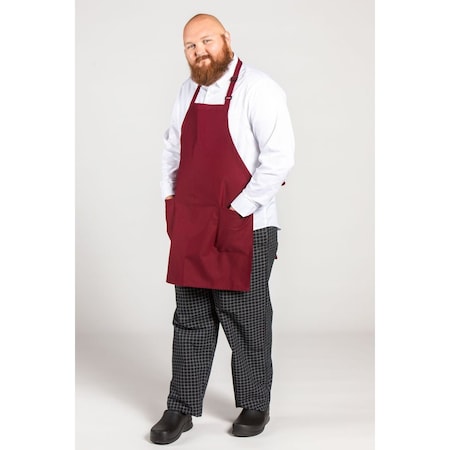 Uncommon Threads 2-Patch-Pocket Bib Apron Burgundy 3016-0300